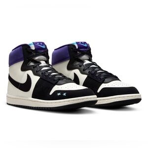 Nike Black and Purple Sneakers High-Top Design